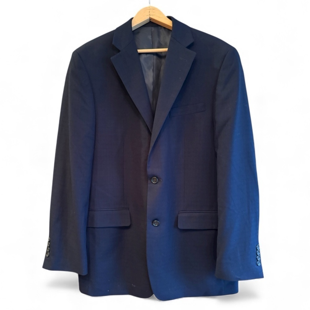 Vintage Geoffrey Beene Classic Navy Blazer Old Money Country Club Men's Size 40L - Picture 2 of 7